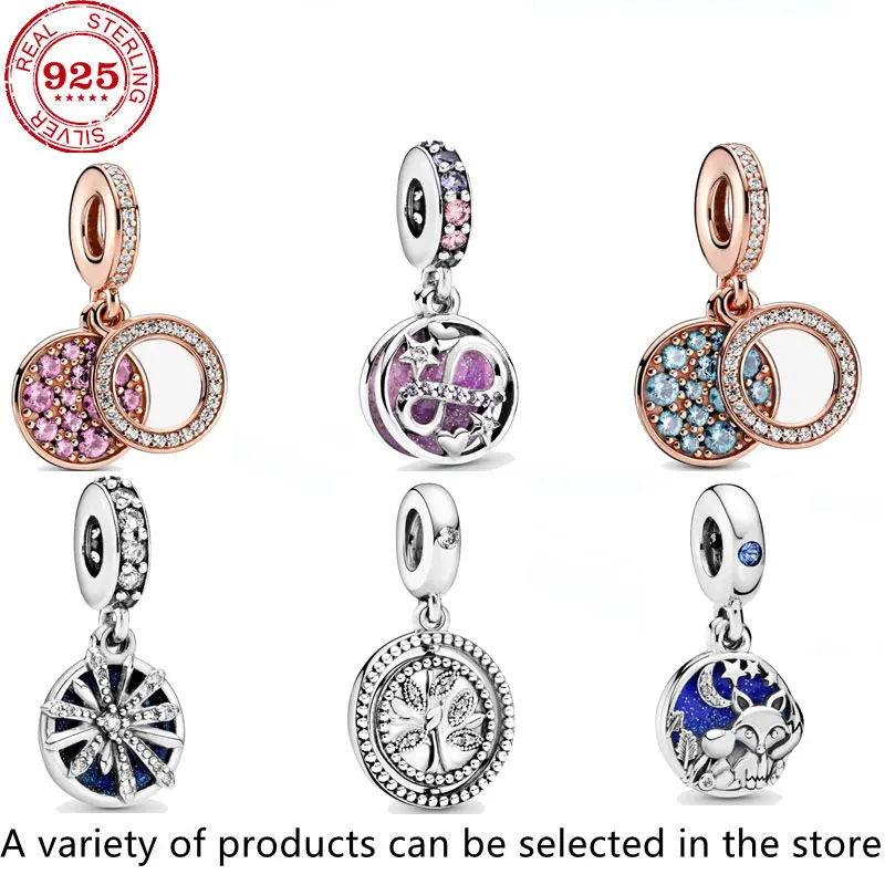 

2021 New Hot sale luxury Real 925 Sterling Silver pan beads Fit Original Charm bracelet For Women fashion sweet DIY Jewelry