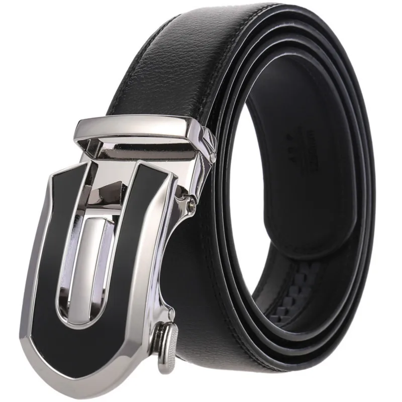 New Men Belt Fashion Alloy Automatic Buckle Belt Business Affairs Casual Decoration Belt Men's Belts Luxury Brand LY136-7118-1