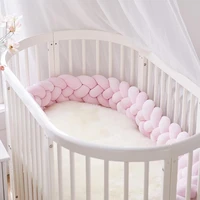 2m baby crib bumper knotted braided nursery cradle decor handmade soft protector cotton pillow cushion newborn gift