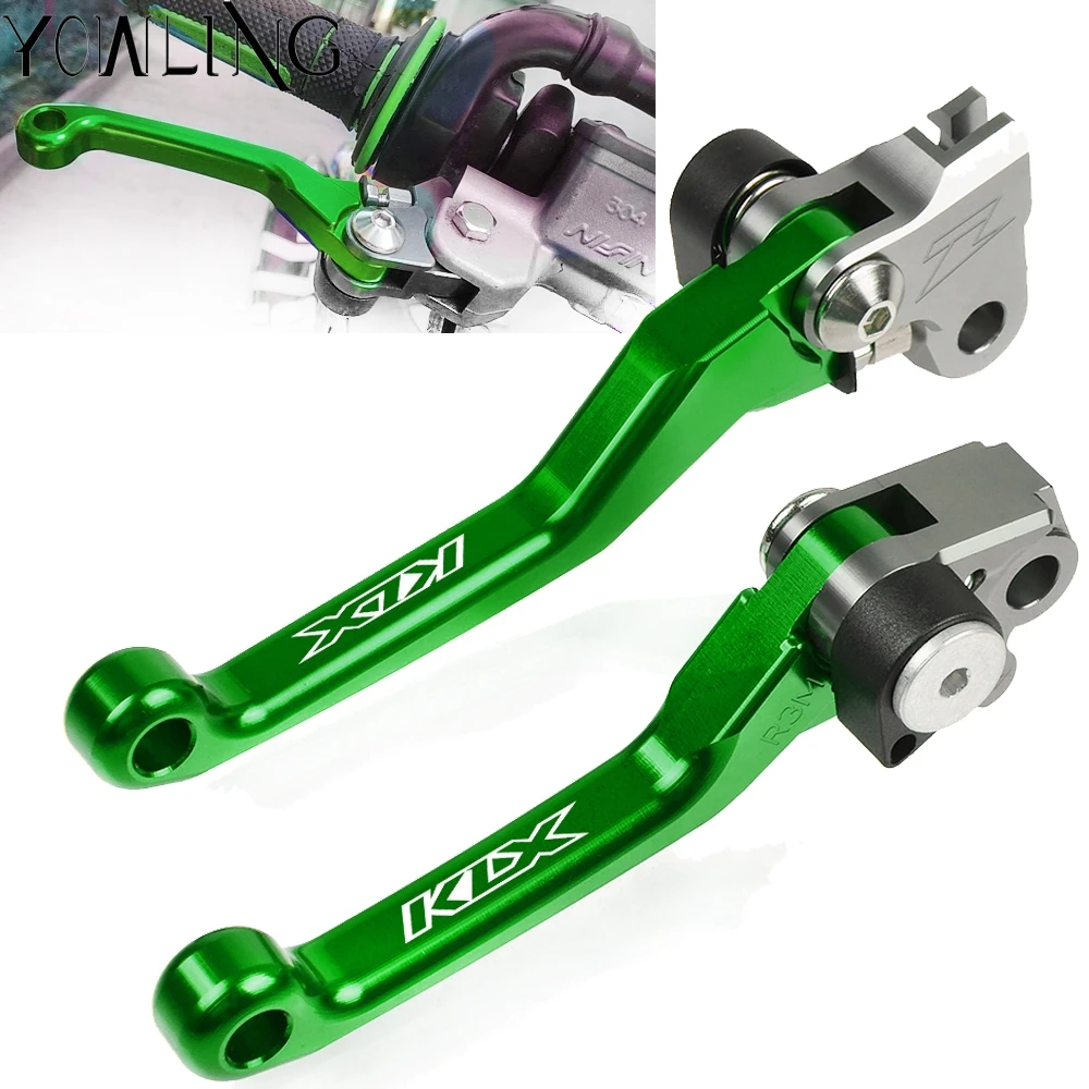 For Kawasaki KLX450R KLX125 KLX250 / D-TRACKER KLX 450R 125 250 Dirt Bike Motocross Custom handle Folding Brake Clutch Lever