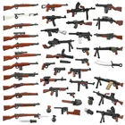 44 шт. Вторая мировая война оружие строительный блок двухцветный пистолет винтовка нож гранаты Daggers военные кирпичи аксессуары C292