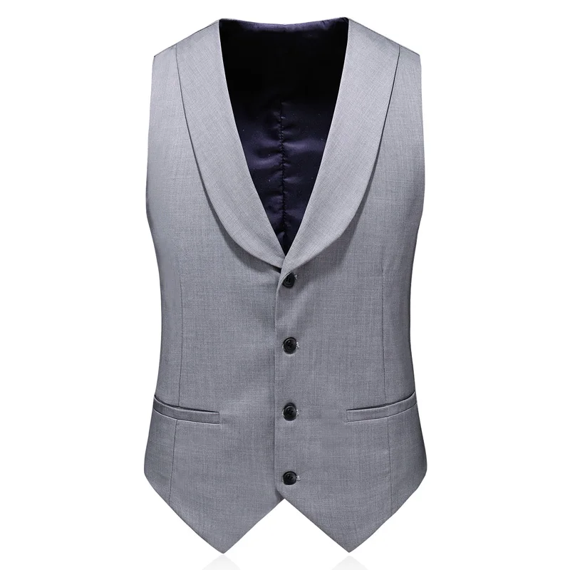 (Пиджак + жилет брюки) мужской модный приталенный Свадебный костюм/деловой костюм