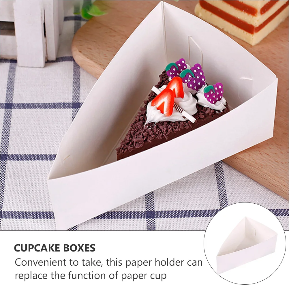 20 шт Треугольники торт Коробки и упаковочной коробки мусс Бумага для сервировки