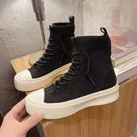 ankle boots for women 2021 spring and autumn new women shoes luxury brand high quality high top woman lace up flat shoes