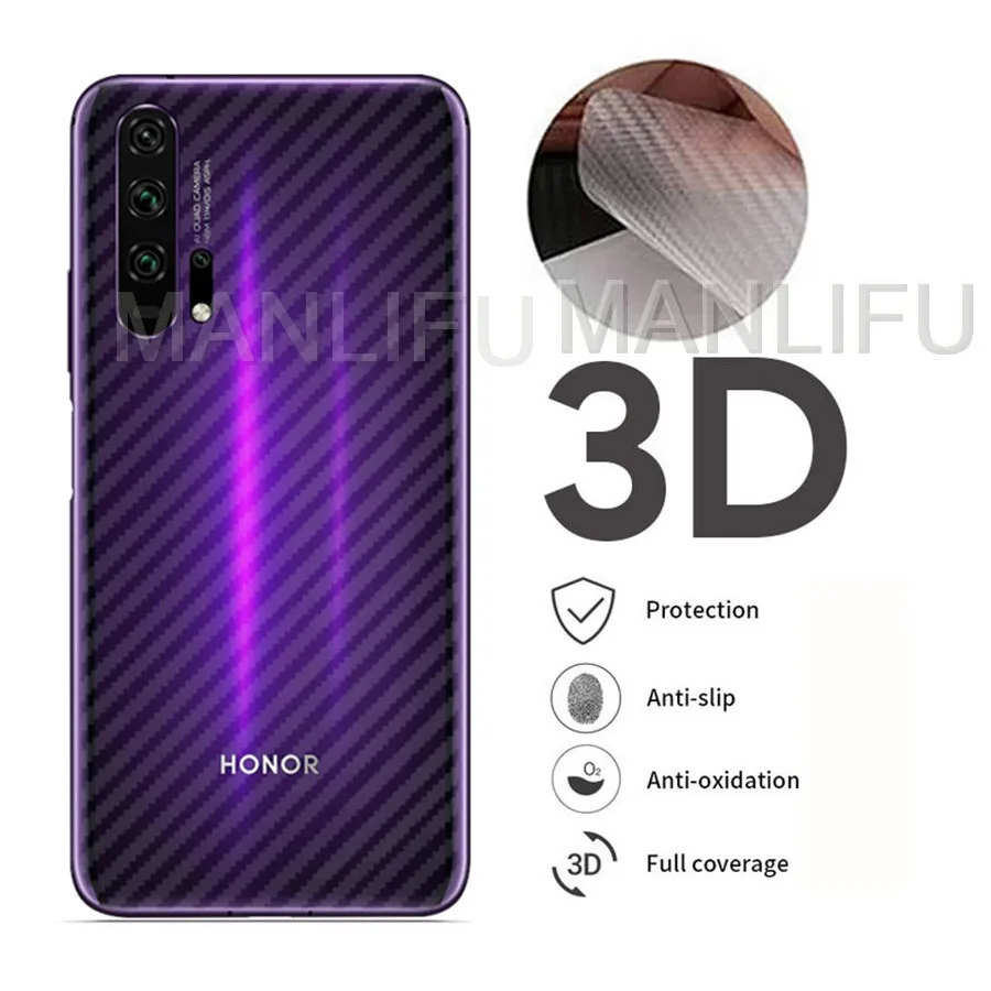 

5Pcs/lot 3D Carbon Fiber Screen Protector For Huawei P40 Pro Honor View 20 Pro 8X P Smart 2019 Back Cover Protective Guard Film