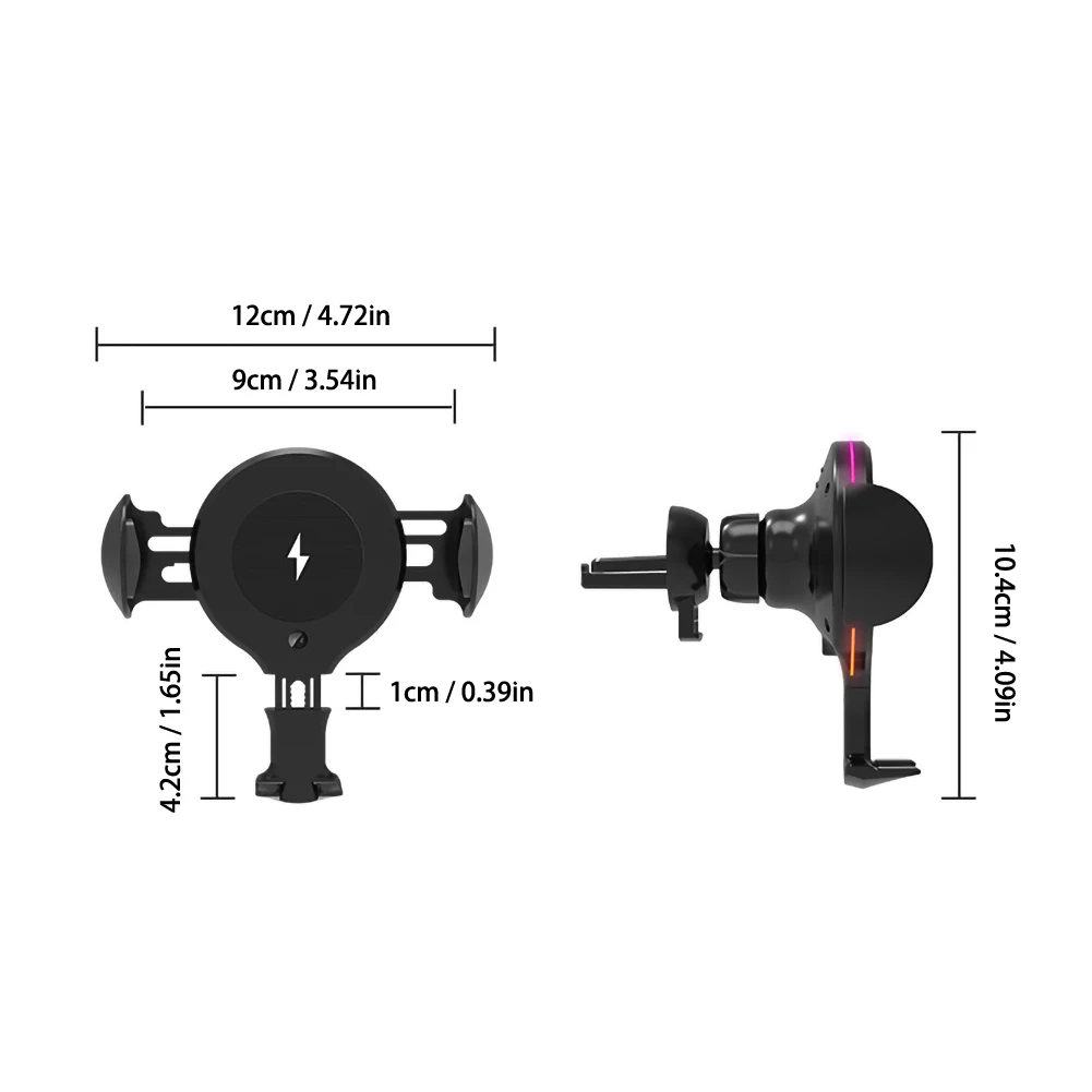 

For X9 Automatic Induction Phone Holder Vehicle Mobile Phone Bracket 10W Bracket With Vehicle Wireless Charger ABS+Silicone