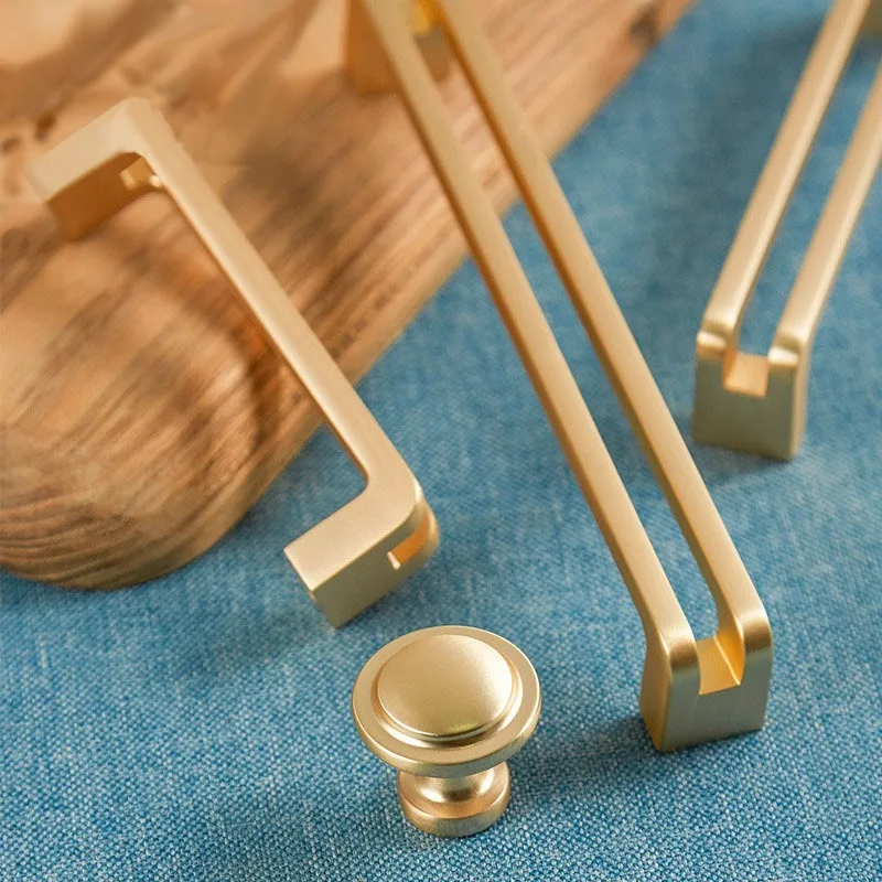 

3PC Gold Zinc Alloy Modern Minimalist Door Handle Drawer Pulls Furniture Door Hardware