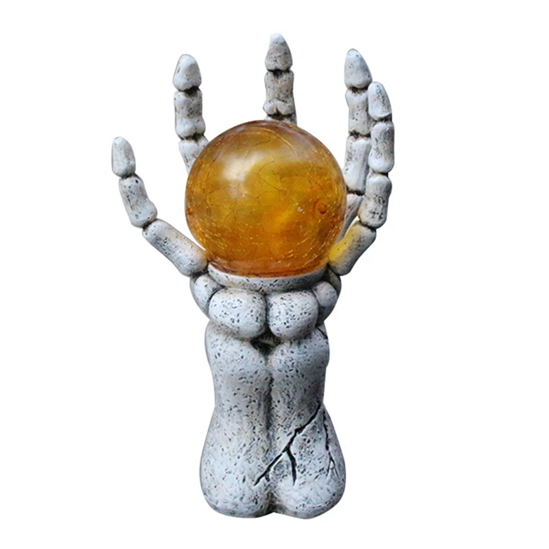 

Resin Skeleton Hand with Solar Garden Statue Decoration Halloween Party Decor Resin Skeleton Ornaments Home