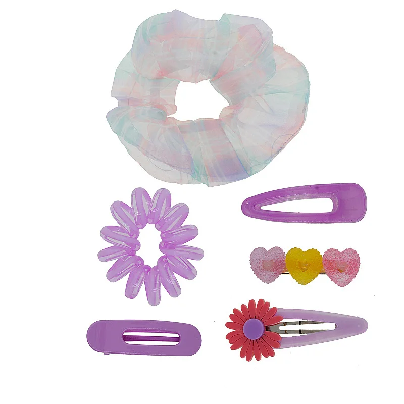 

Girl Clip Accessories Ring Headdress Drop-shaped Colorful 6pcs/set Daisy