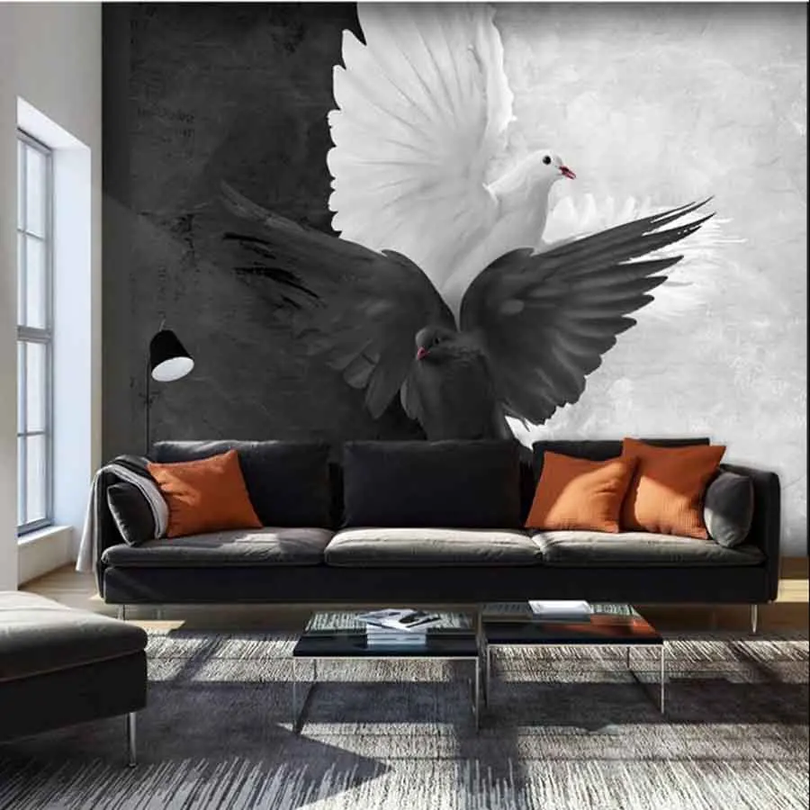 3D обои Milofi на заказ Настенные простой современный скандинавский ветер черно