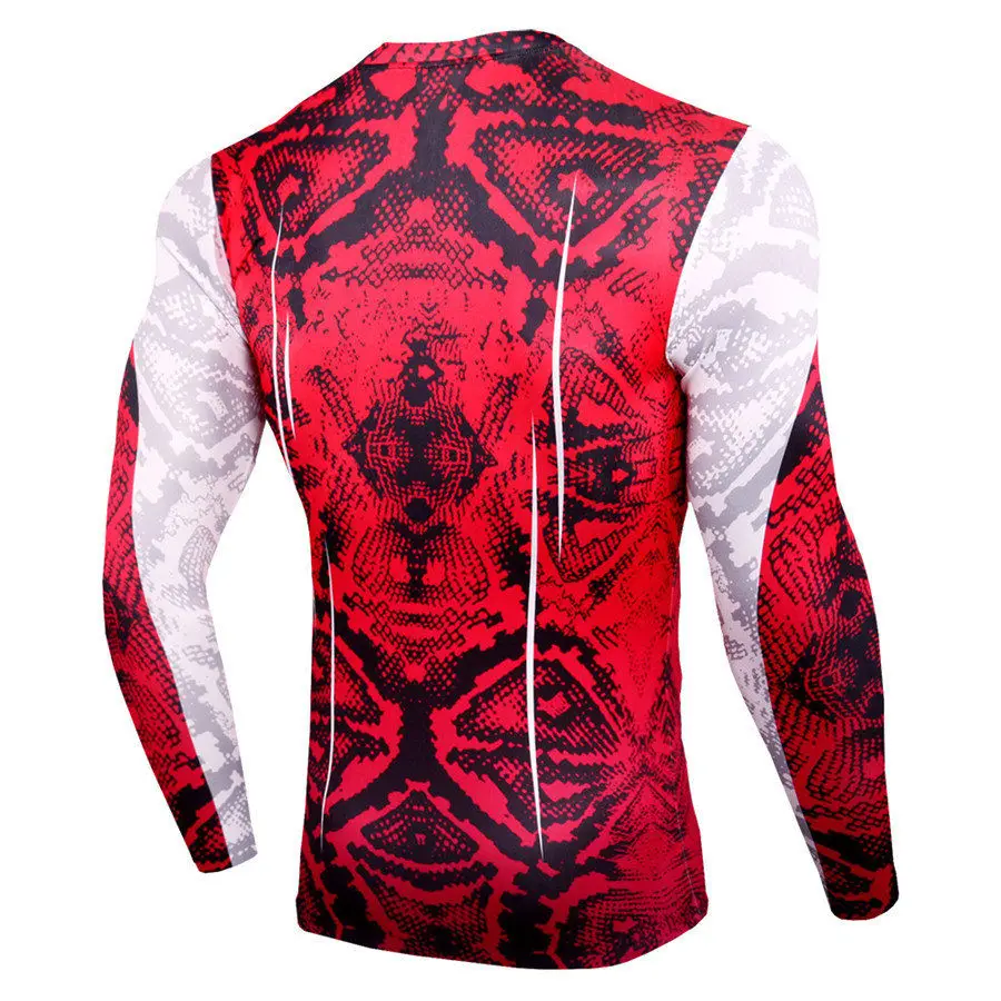 Мужская облегающая футболка с длинным рукавом для бега компрессионная рубашка