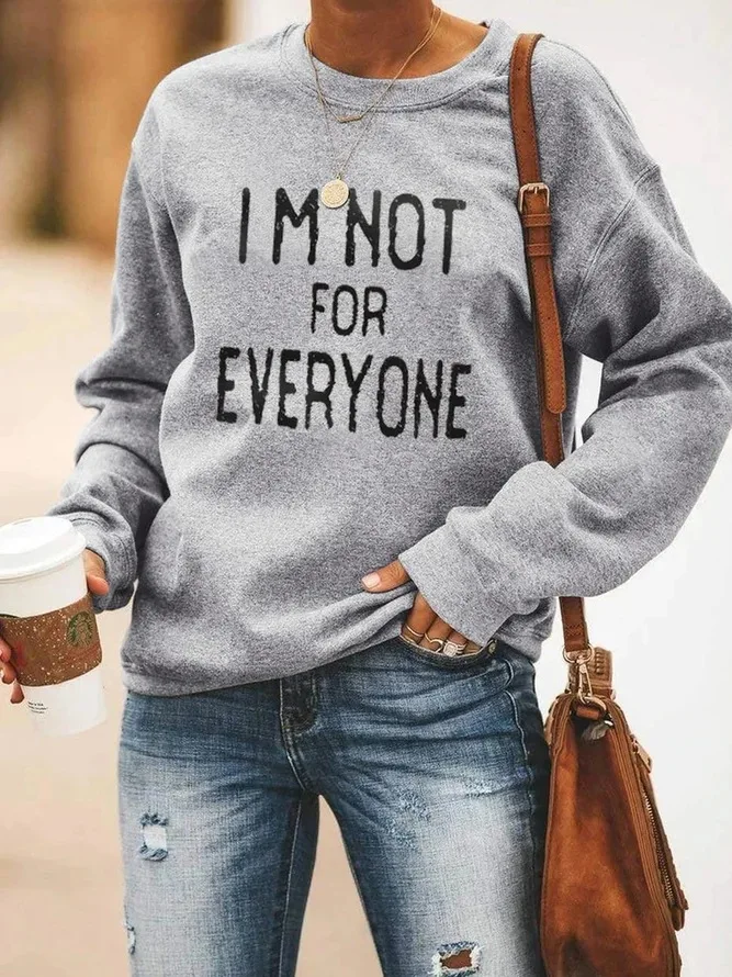 

2020 Women's Sweatshirt Printed Letter Loose round Neck Long-Sleeved Gray Sweatershirts for Women