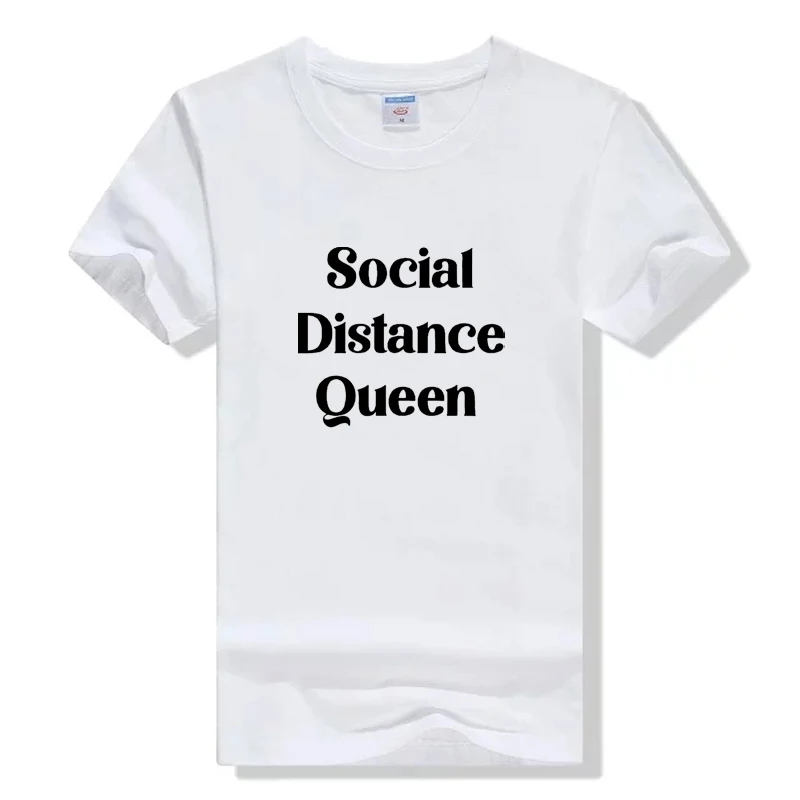 

Social Distance Queen Stay At Home T Shirt Social Distancing Shirts New Arrival 2020 Cotton Funny Tshirt Quarantine Tumblr Shirt
