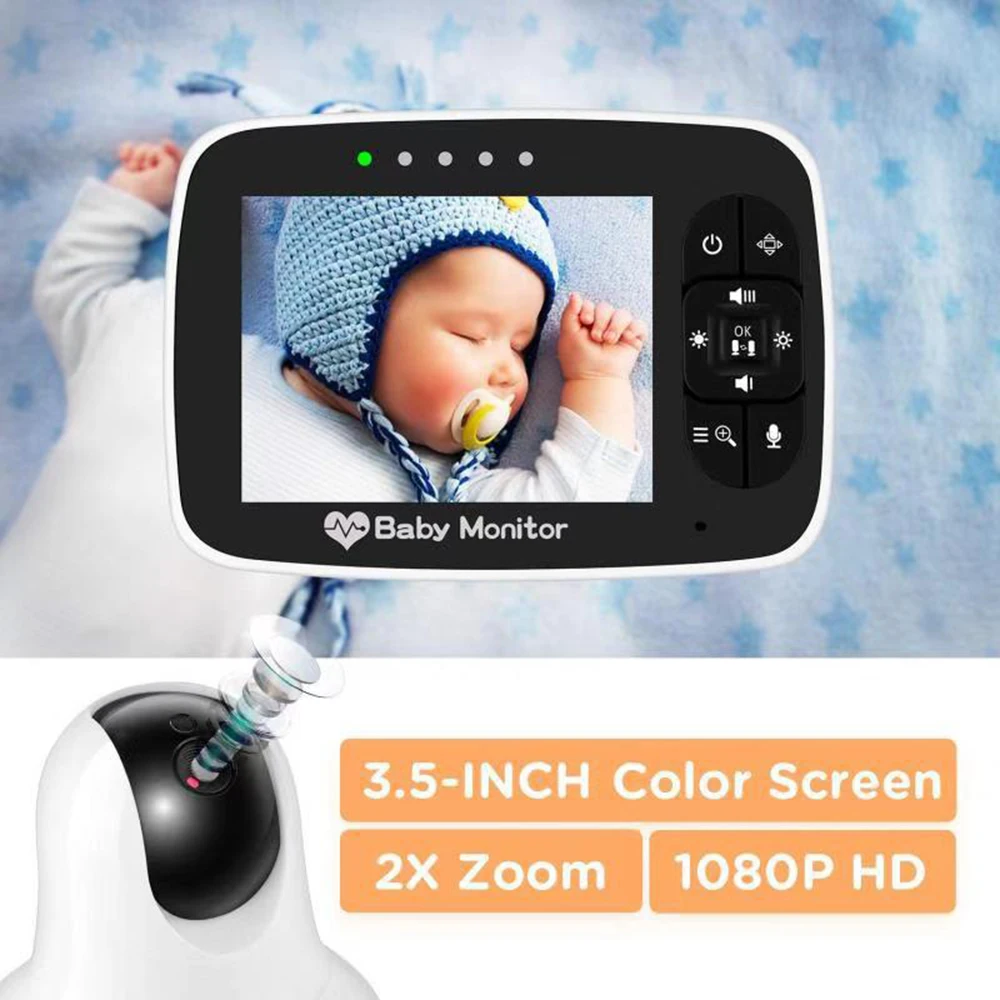 Wireless Baby Monitor with Camera IR Night Vision bebe babyphone 3.5&quot Battery Pan Tilt Video Nanny Cam | Безопасность и защита