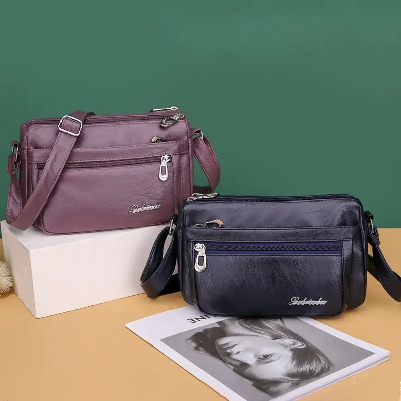 Винтажные сумки из мягкой кожи женские через плечо натуральной на молнии с