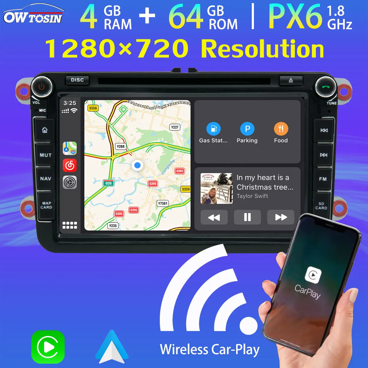 PX6 4G + 64G Android 10 автомобильный мультимедийный плеер для VW Skoda Golf Passat B6 CC Polo Touran Sharan Caddy
