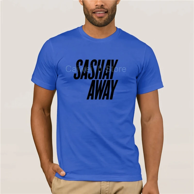 Мужская футболка с коротким рукавом Sashay Away белая и принтом для гомосексуалистов |