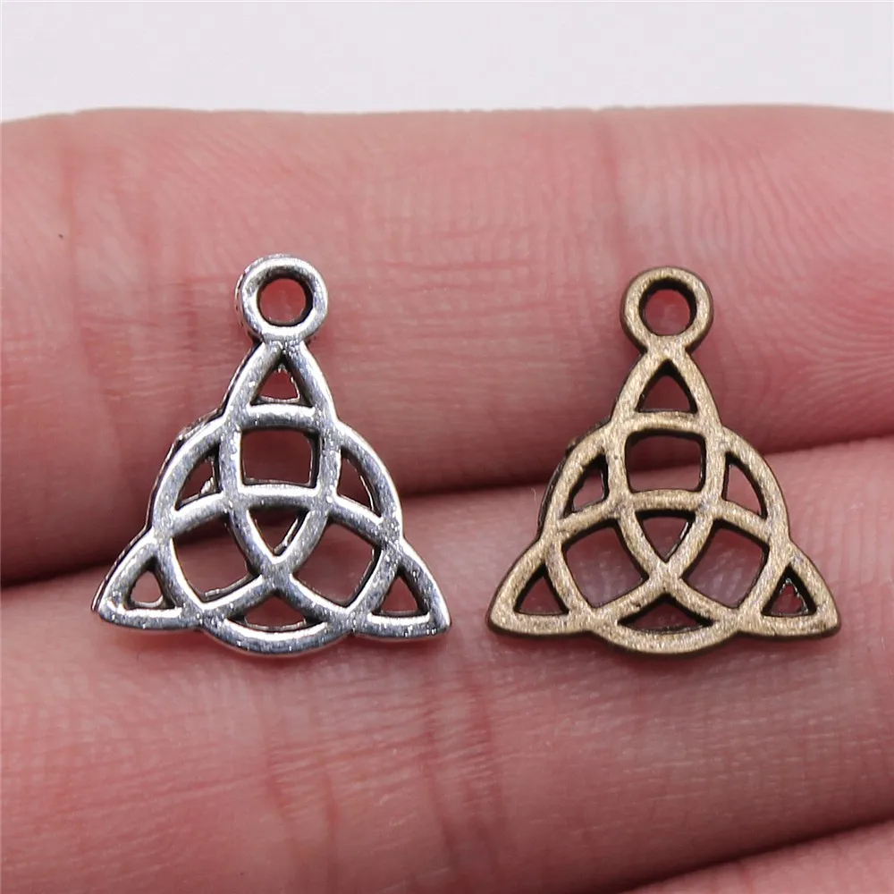20 штук 16x14 мм Шарм Triquetra знак Амулет Подвески для изготовления ювелирных изделий