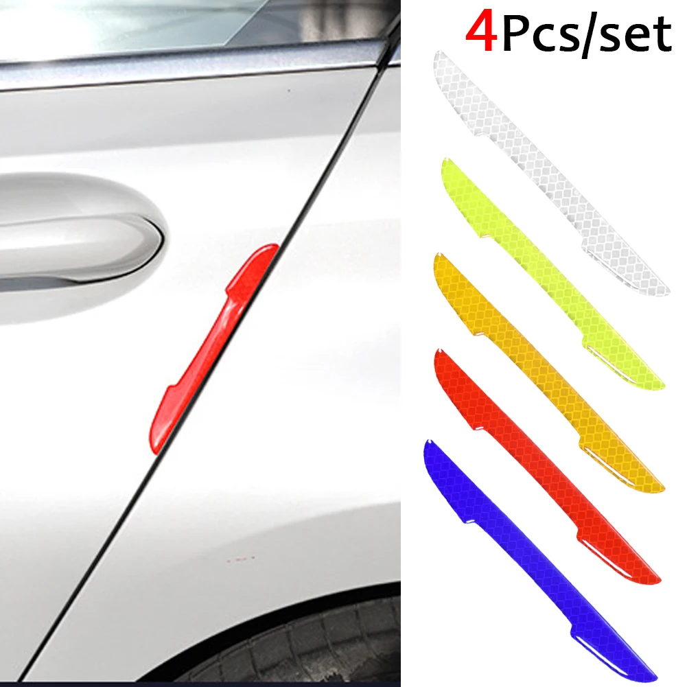 

4PCS Car Door Edge Guards Buffer Trim Molding Protection Strip Scrape Guard Bumper Guards Handle Cover 3D Sticker Car Styling