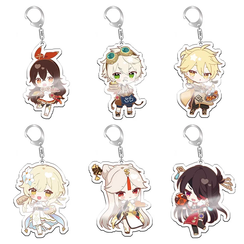 

Аниме брелок для ключей Genshin Impact Venti Paimon Player dilc Klee мужской брелок для ключей для женщин милый брелок с подвеской в сумку подарок