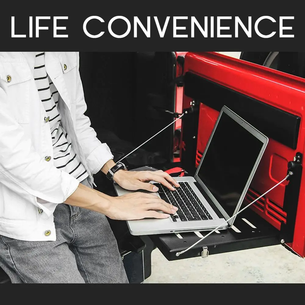 Складной Лоток для крепления задней двери багажника матовый черный сплав