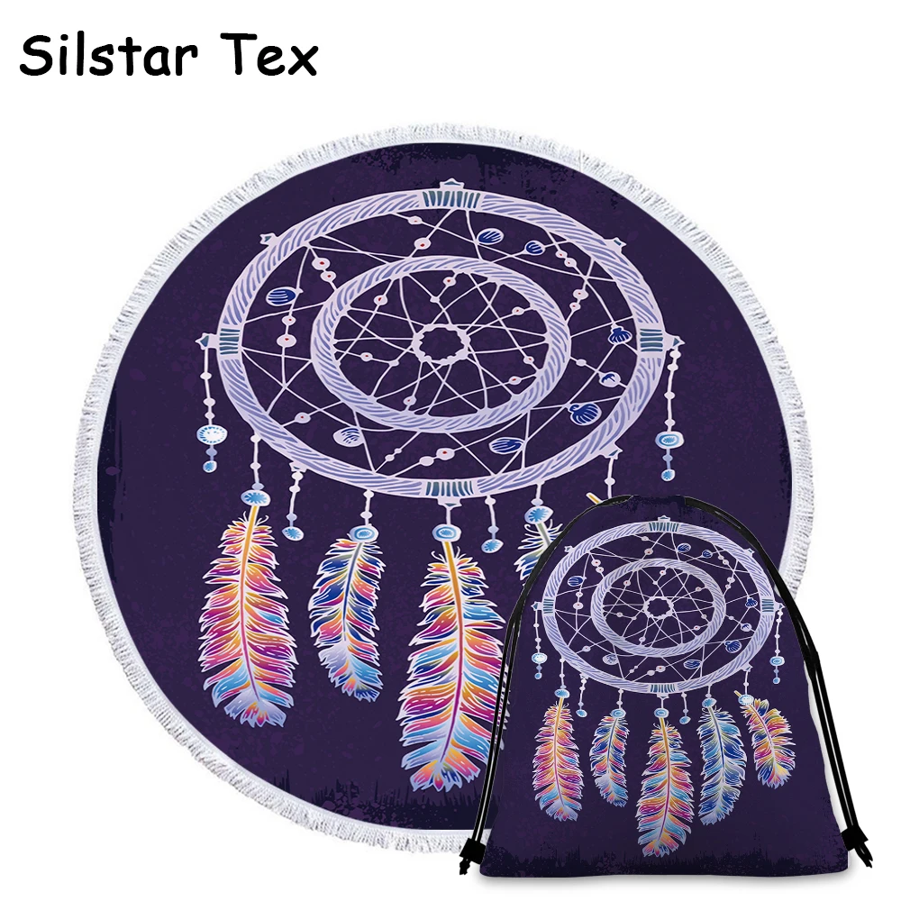 

Silstar Tex Round Towel Dreamcatchers Beach With Tassel Stable Towel Bath Set 150cm Body Care Balanket Floor Mat Decor