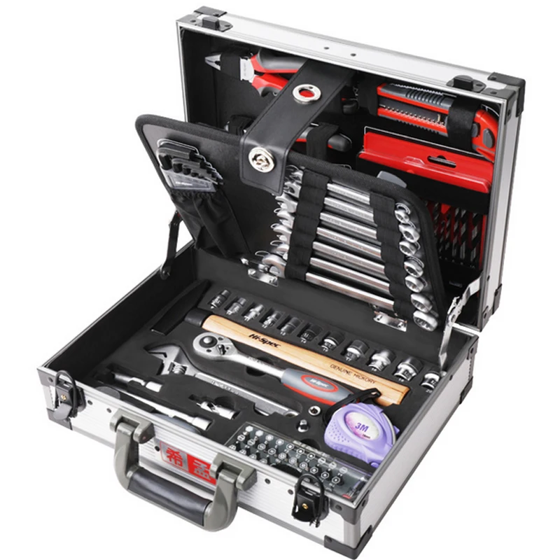 

General Household Socket Wrench Tool Set Auto Repair Tool Combination Package Hand Tool Kit with Plastic Toolbox Storage Case