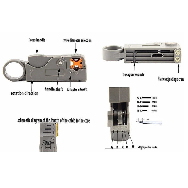 Коаксиальный кабель комплект для обжима Инструмент Rg6 Rg59 коаксиальный