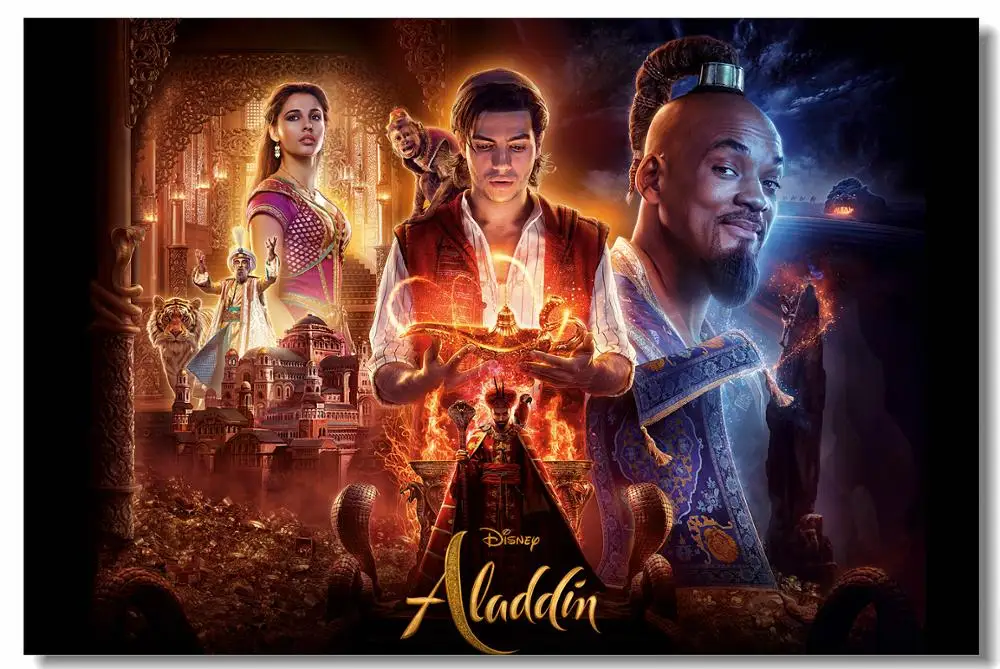 Пользовательские холщовые стены искусства Томас Kinkade Аладдин постер Princes Jasmin