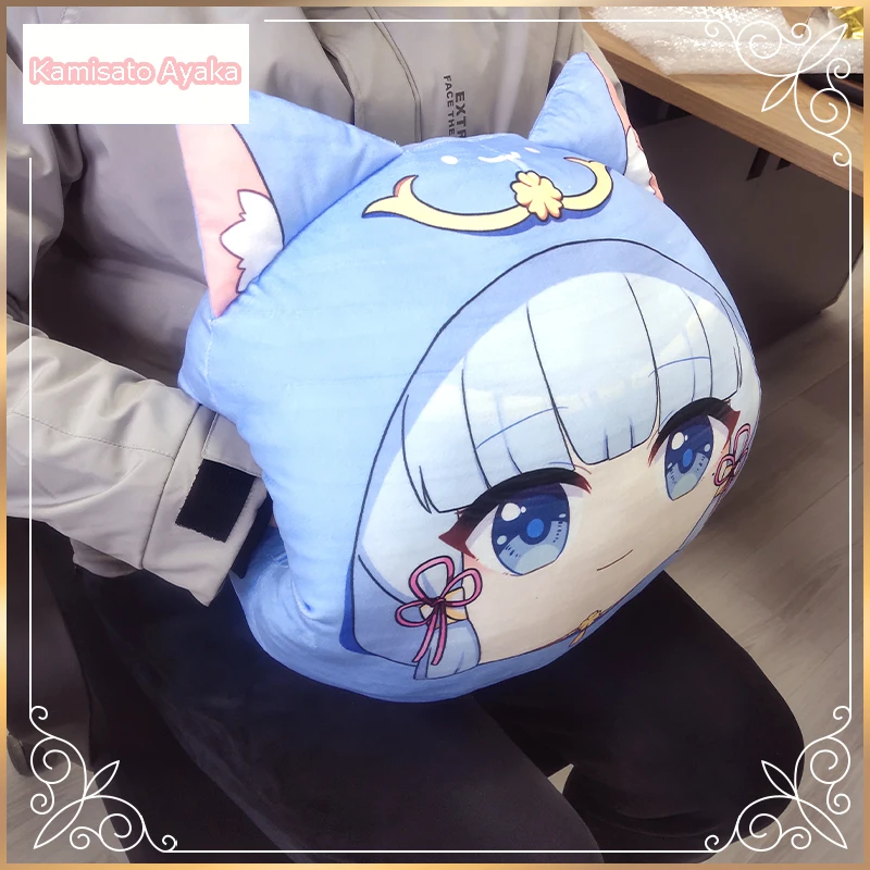 Аниме игра Kamisato Ayaka Genshin ударный мультяшный плюшевый набивной обогреватель для