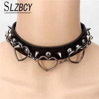 punk sexy rivet choker necklace collar pu leather goth jewelry choker gothic necklace for women harajuku party accessories gifts