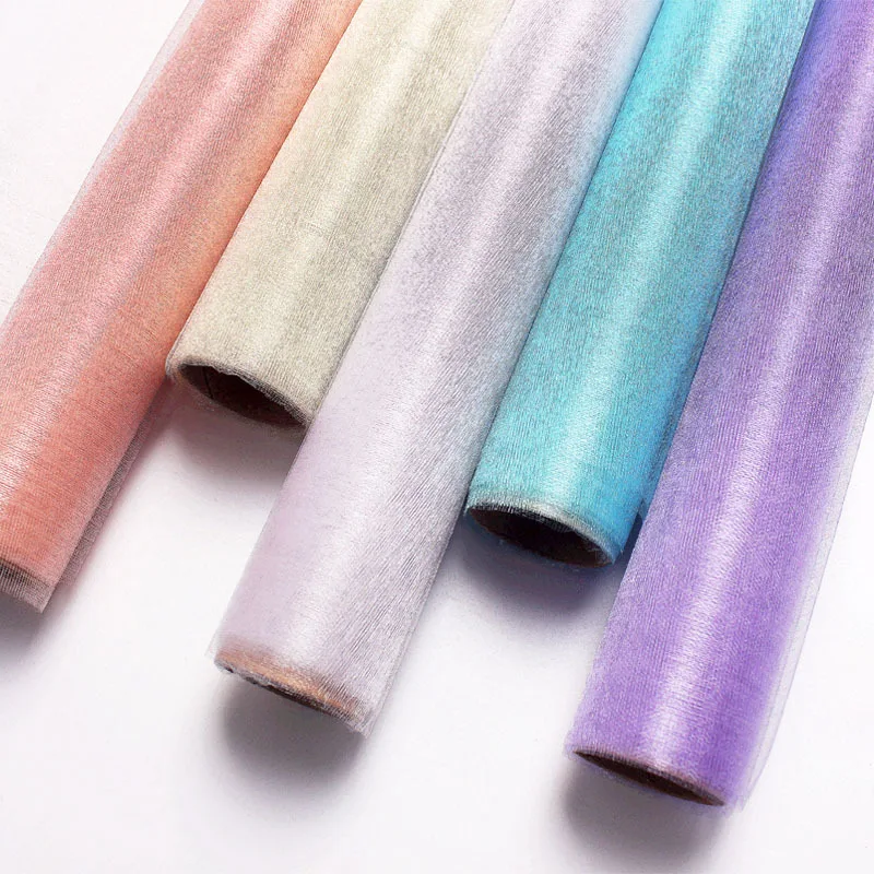 

5Yards Color Pearl Tissue Gauze Mesh Flower Wrapping Paper Scrapbook Crafts Materials Florist Supplies Wedding Party Decorate