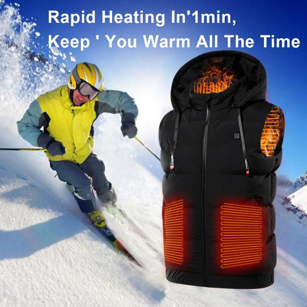 Outdoor USB Heating Vest Jacket Winter Flexible Electric Thermal Clothing Waistcoat Fishing Hiking Warm Clothes Men and Women | Спорт и