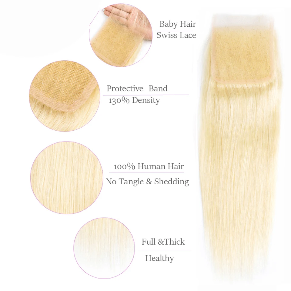 Сапфир 613 блонд пряди с застежкой бразильские Прямые кружевной человеческие