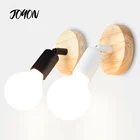 Современная светодиодная настенная лампа в скандинавском стиле, Деревянный светильник в стиле лофт, промышленный винтажный Железный настенный светильник для бара, кафе, лампочка