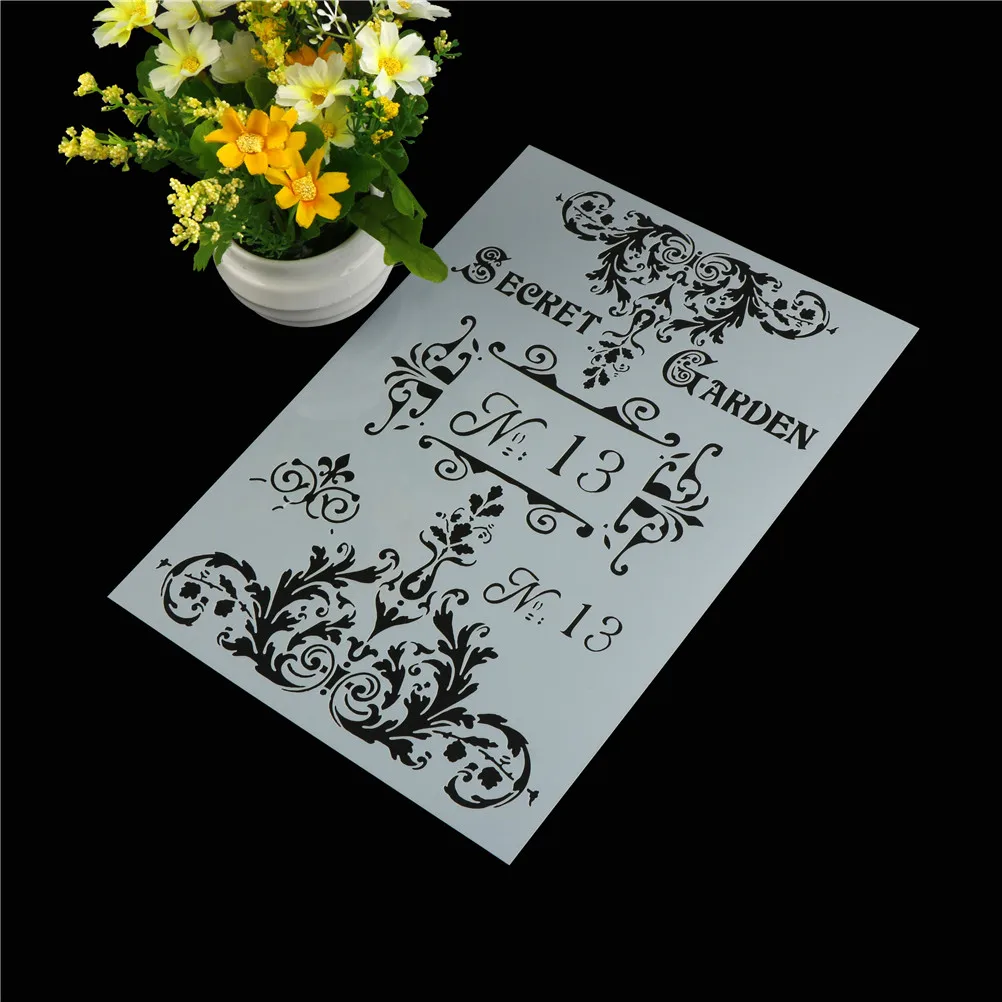 1 шт. A4 Цветочные французские слова DIY трафареты для раскрашивания стен раскраска