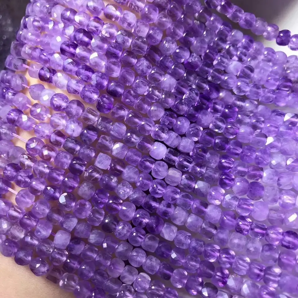 Аметист Фиолетовый квадратный граненый 4-5 мм для изготовления ювелирных изделий