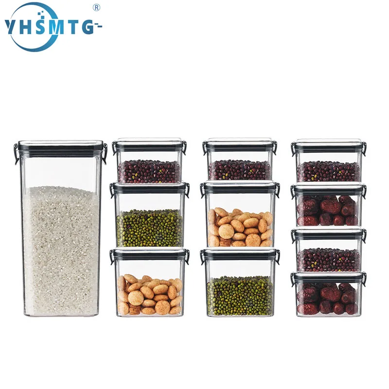 

Food Storage Transparent Kitchen Containers Organization PET Nut Storage Box Plastic Jars Ducts Snack Container Home Boxes Bins