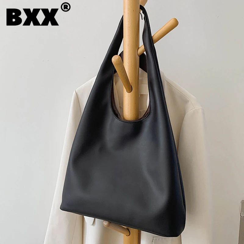 

[BXX] High Capacity PU Leather Bags For Women 2021 Autumn Winter Trend Branded Ladies Shoulder Travel Handbags And Purses HO969