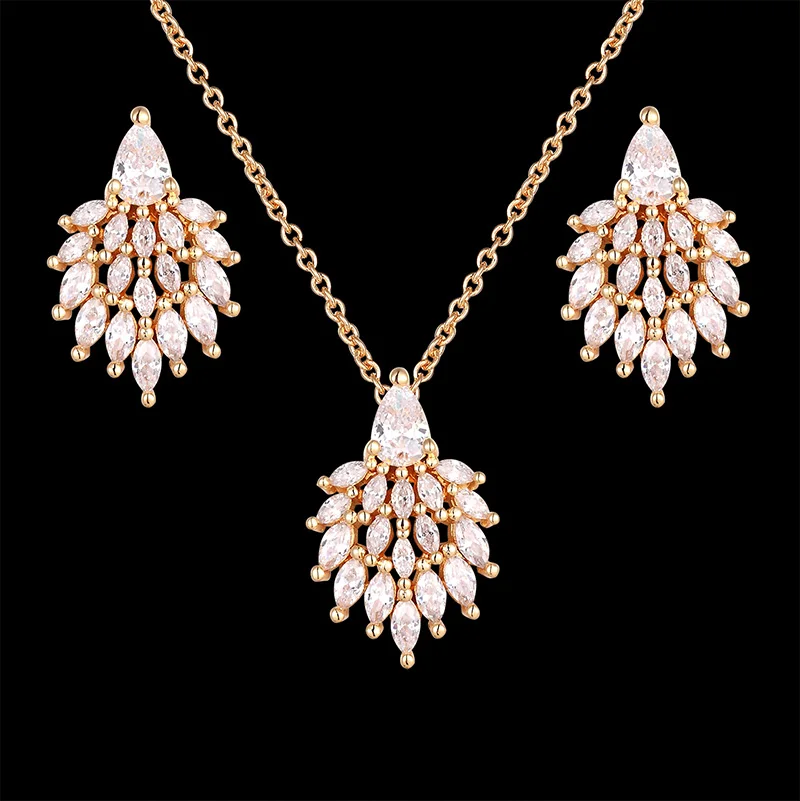 Fateama ожерелье и серьги в форме пера ювелирный набор неправильный конский глаз