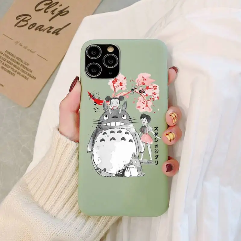 

Japan Anime Totoro Phone Case Soft Solid Color for iPhone 11 12 13 mini pro XS MAX 8 7 6 6S Plus X XR