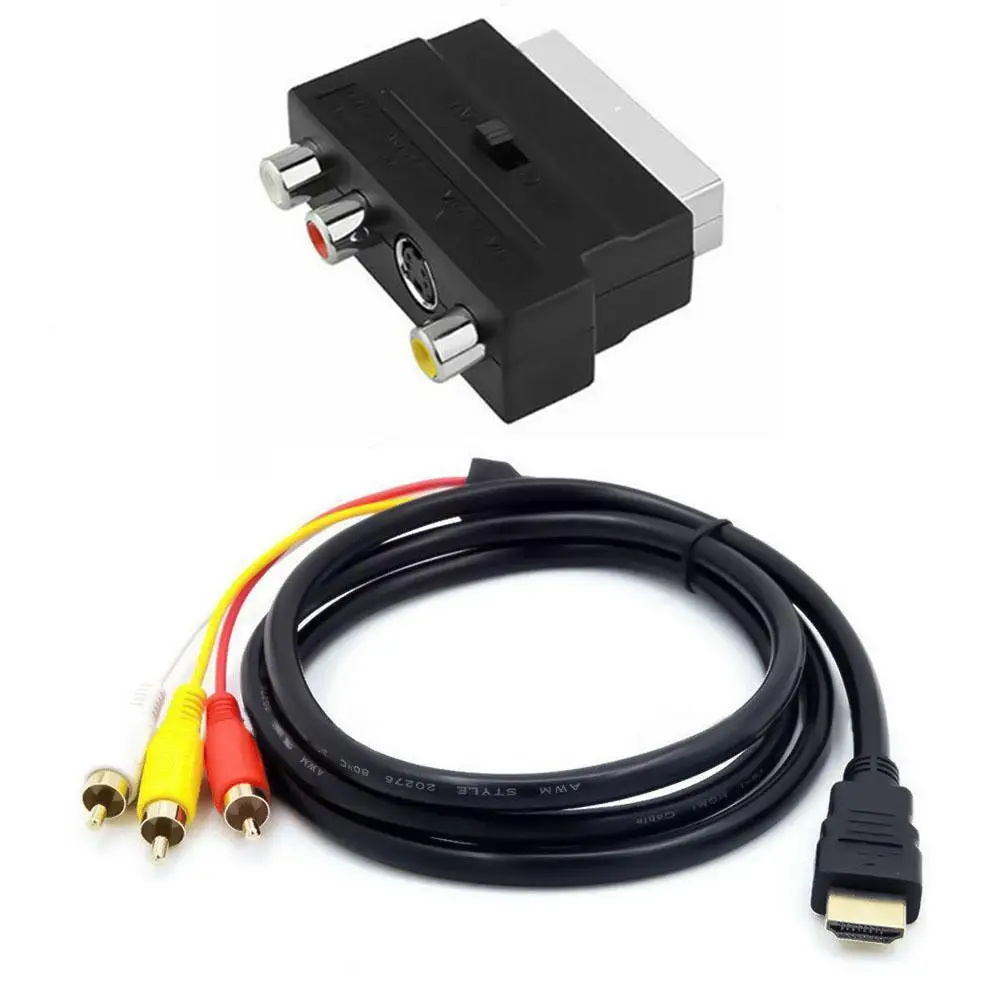 1080P HDMI-совместимый S-видео к 3 RCA Av кабель для проектора/DVD/TV аудиоразъему Phono с