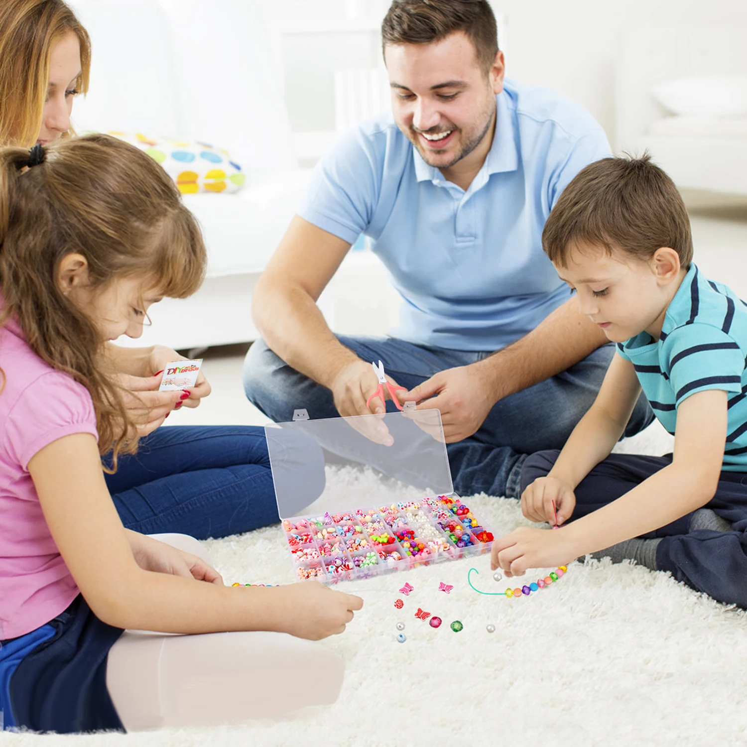 Набор аксессуаров сделай сам бусины ручной работы плетеный браслет для девочек