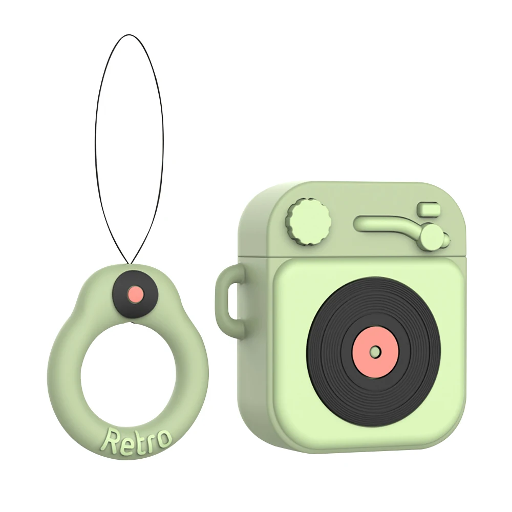 Matcha Green Мягкий силиконовый чехол для Airpods Мультфильм защитный милый чехол гарнитура аксессуары чехол для Apple Беспроводная коробка для хранения наушников - Цвет: Matcha Green