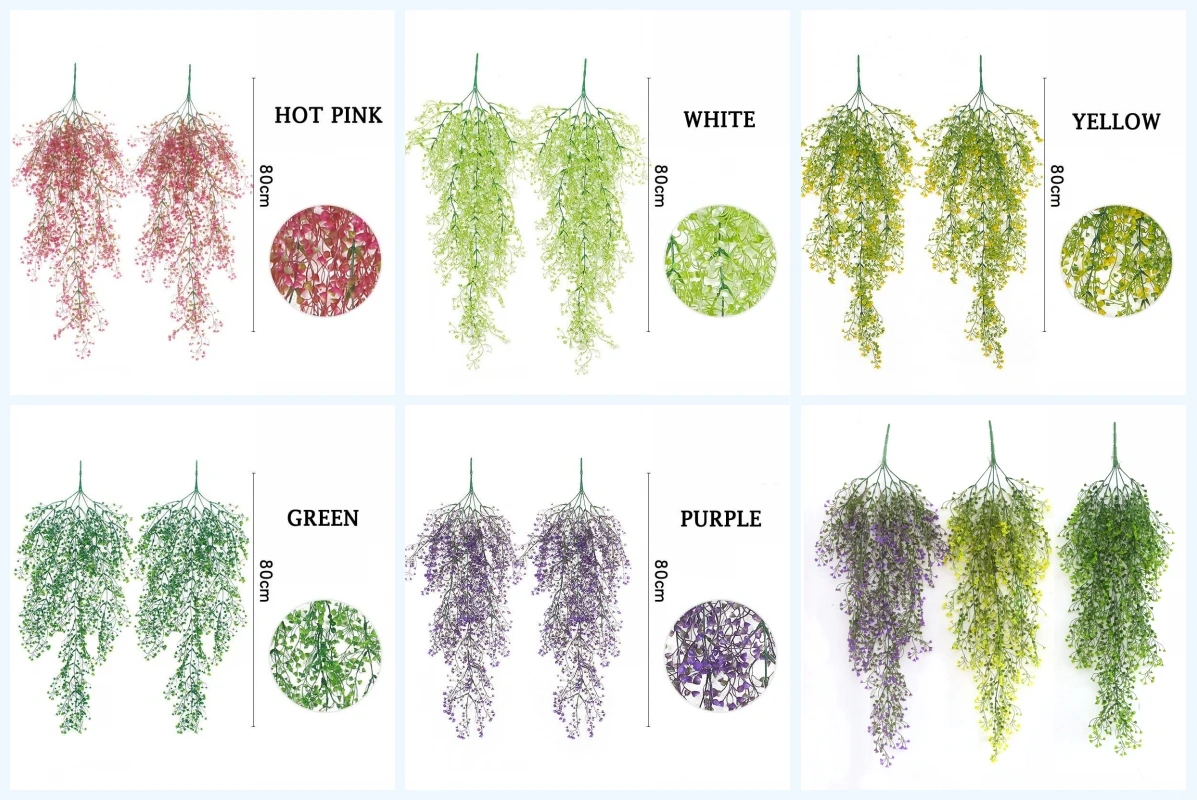 

85cm Artificial Hanging Flower Plant Fake Vine Willow Rattan Flowers Fake Foliage Floral Wisteria Home Garden Wall Decoration