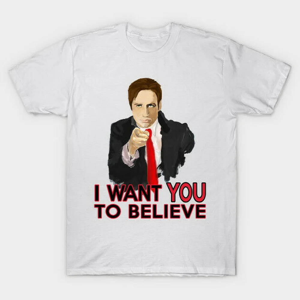 Я хочу чтобы вы поверили лиса Малдер X Files забавная белая футболка Dana Scully дышащие
