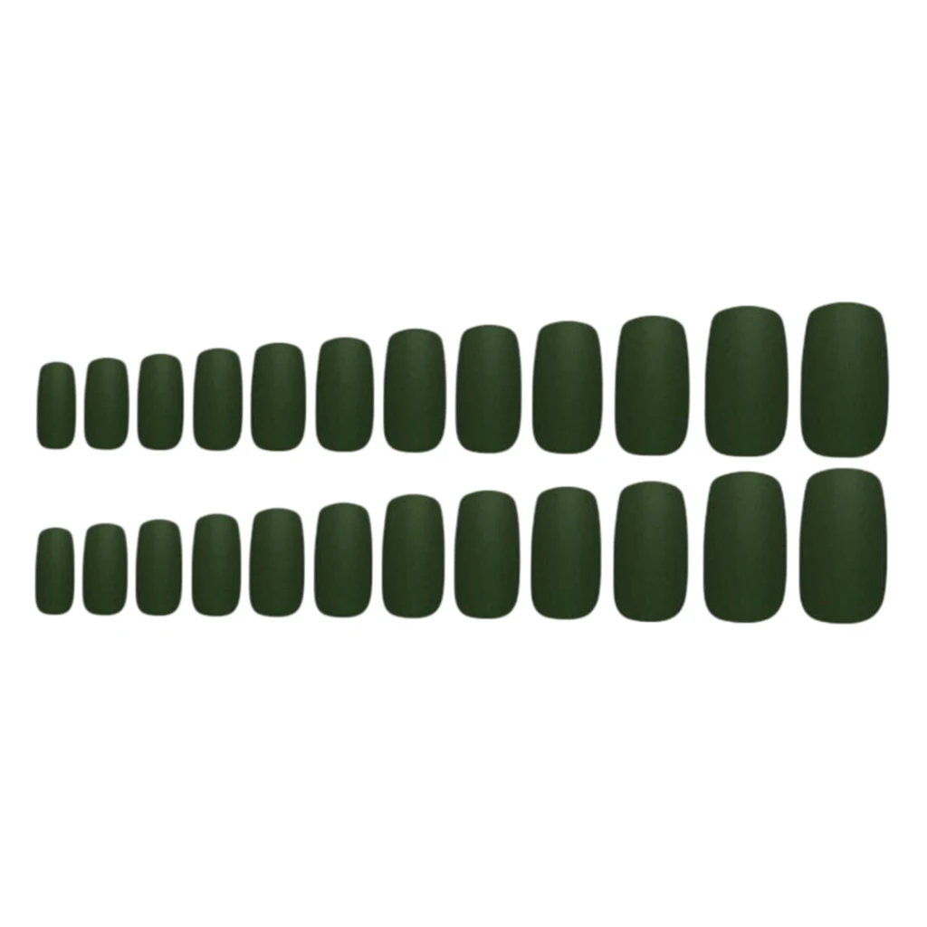 24 шт Для женщин квадратный длинный гроб матовый Ложные Нейл Арта набор для