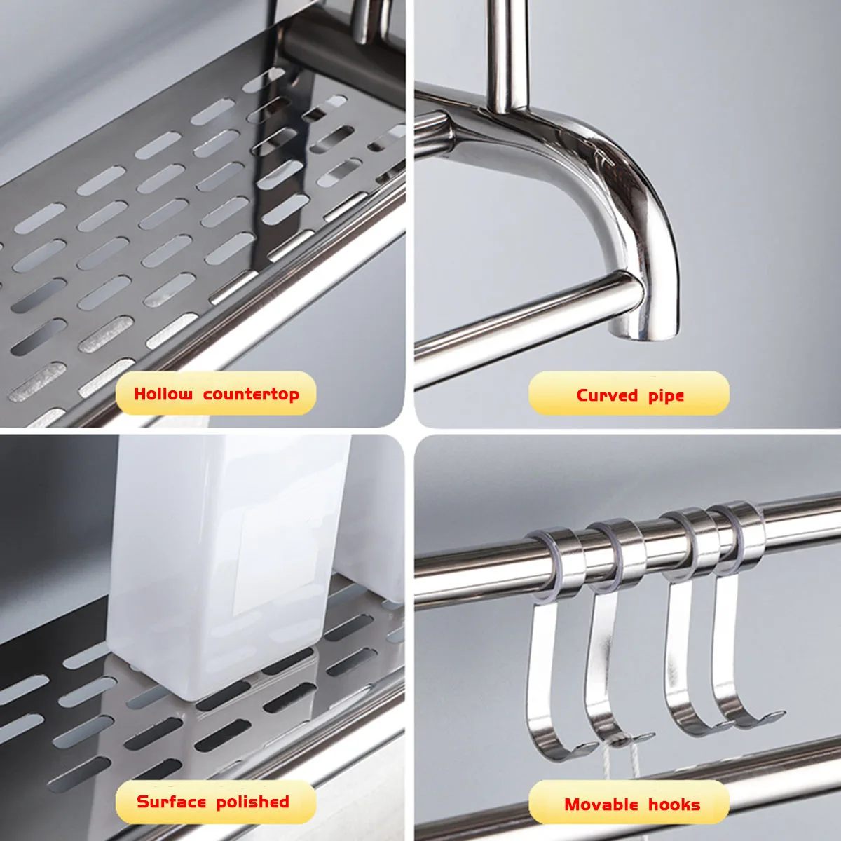 

3 Layers Stainless Steel Bathroom Shampoo Shelf Wall Mounted Makeup Storage Holder Toilet Organizer Towel Rack With Hooks 4Types