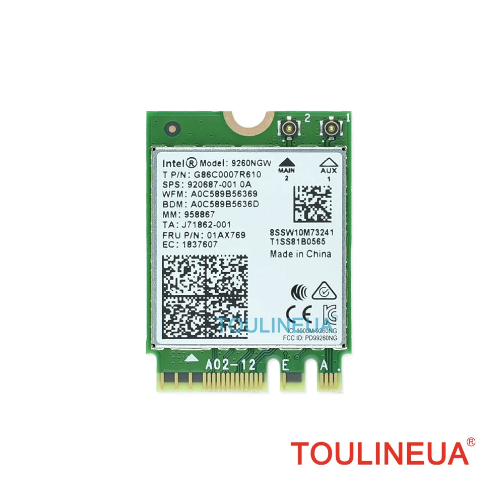 Двухдиапазонная Wi-Fi сетевая карта Intel 9260NGW AC 9260 9260ac ac 1730 Мбит/с Bluetooth 8265 PK 7260 8260 |