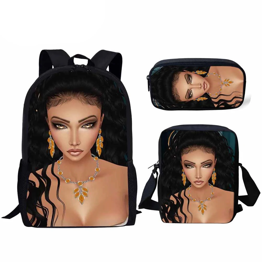 Наушники школьные ранцы с черным художественным принтом Африканской девушки для